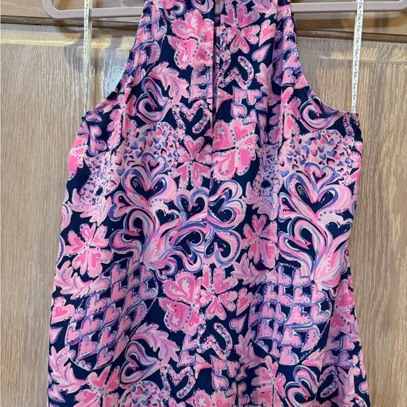 Lilly Pulitzer Pink and Navy Pearl-Embellished Top size S - Picture 2 of 5